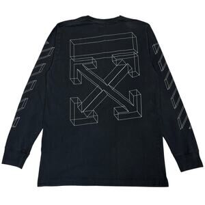 Off White 3D Stencil Arrow Long Sleeve Tee Shirt Men's XL Streetwear